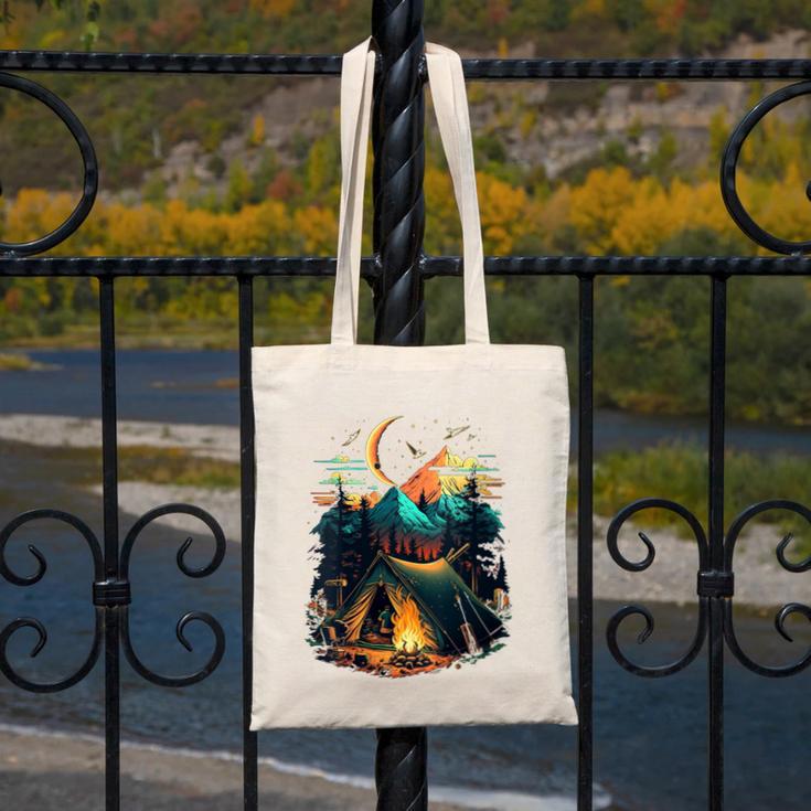 Id Rather Be Camping Great Outdoors Love Glamping Introvert Canvas Tote Bag