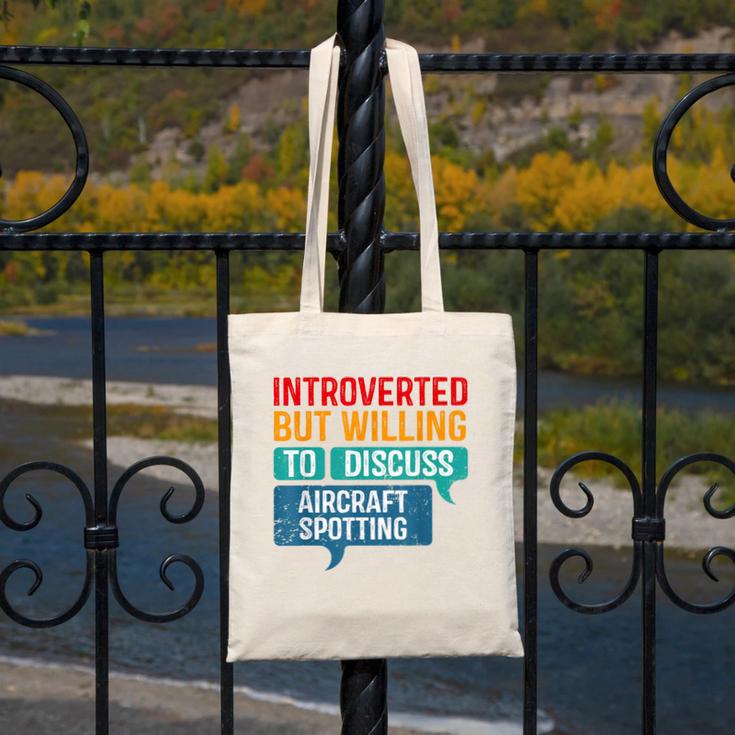 Introvert Aircraft Spotting Lovers Men & Women Canvas Tote Bag