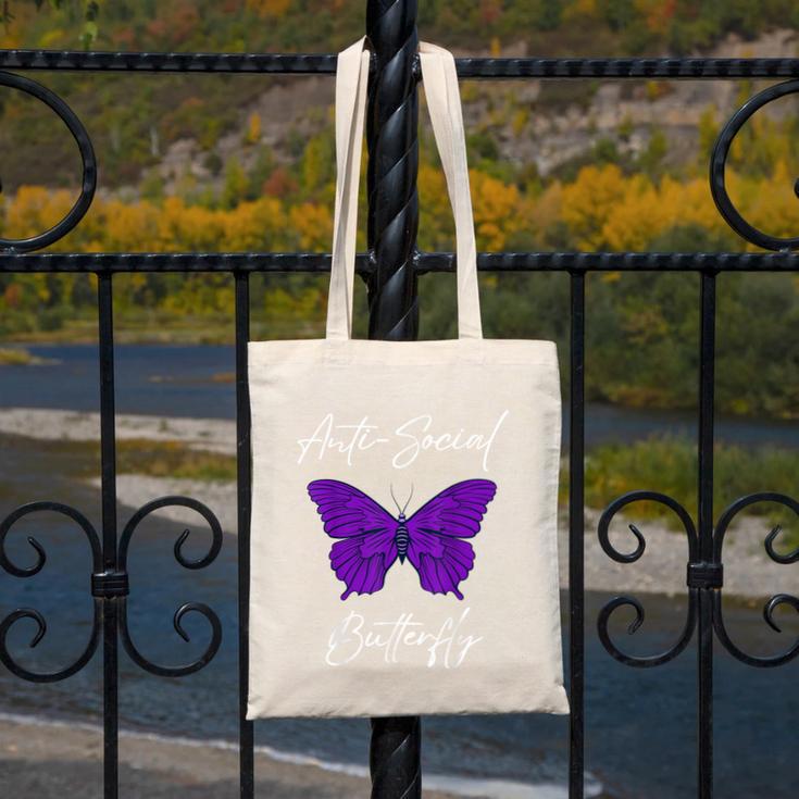 Introvert Antisocial Butterfly For Women Men Canvas Tote Bag Introvert Antisocial Butterfly For Women Men Canvas Tote Bag