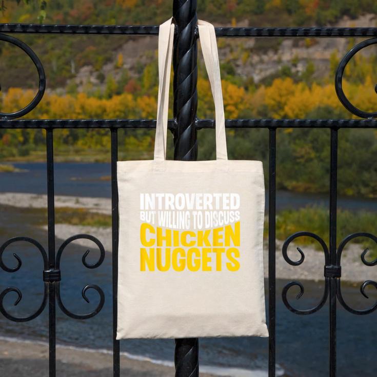 Introvert Antisocial Chicken Nugget Lover Foodie Canvas Tote Bag
