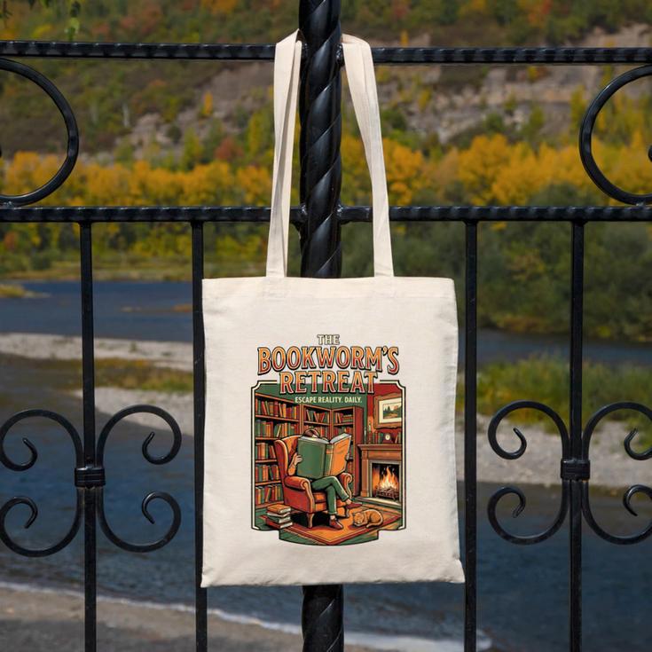 Introvert Book Lover The Bookworm's Retreat Canvas Tote Bag Introvert Book Lover The Bookworm's Retreat Canvas Tote Bag
