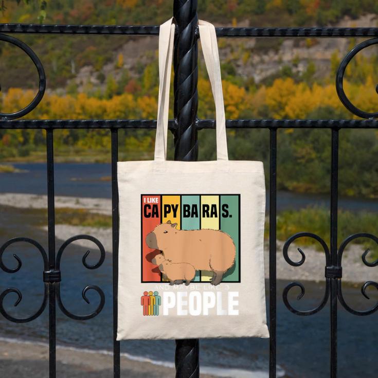 Introvert Capybara Rodent Animal Lover Antisocial Retro Canvas Tote Bag