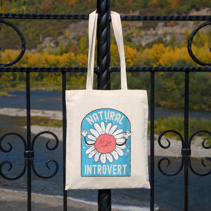 Introvert Cute Anti-Social Shy Person Inner Strength Canvas Tote Bag