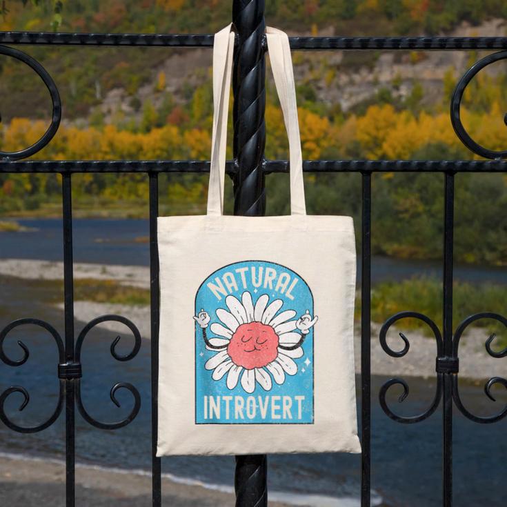 Introvert Cute Anti-Social Shy Person Inner Strength Canvas Tote Bag