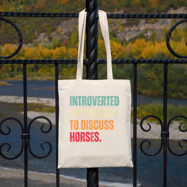 Introvert Cute Horse Lover Horse Riding Equestrian Canvas Tote Bag