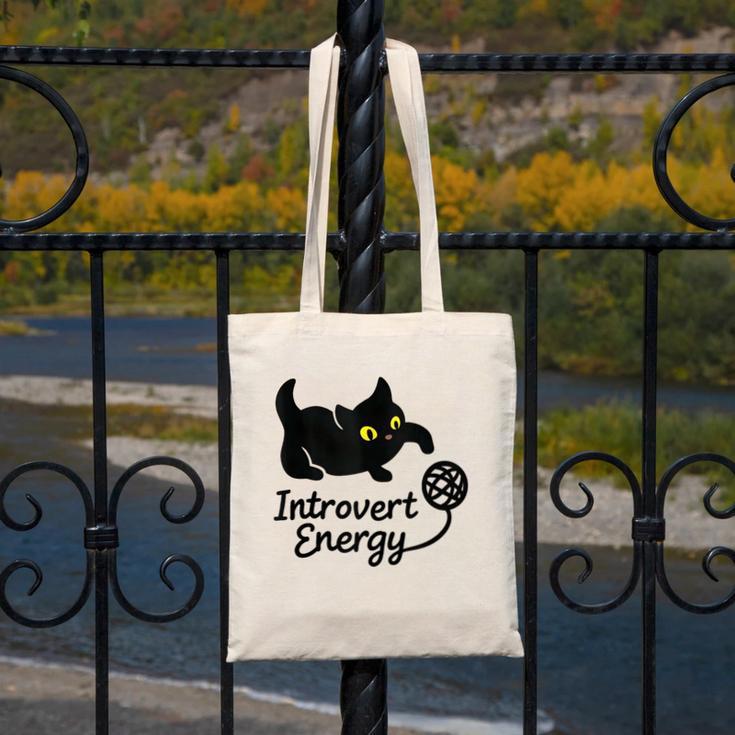 Introvert Energy Cat Love Cat Meme Canvas Tote Bag Introvert Energy Cat Love Cat Meme Canvas Tote Bag