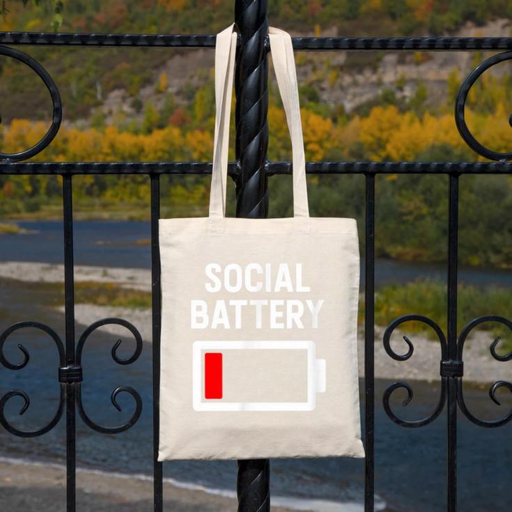 Introvert Low Social Battery Level Anti Social People Canvas Tote Bag