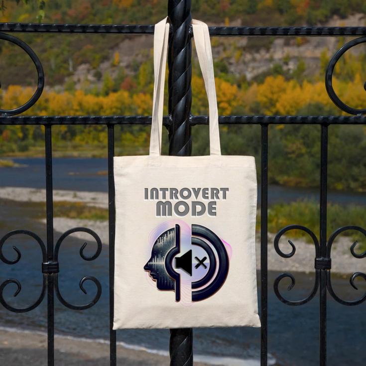 Introvert Mode Finding Inner Peace In Silence Canvas Tote Bag Introvert Mode Finding Inner Peace In Silence Canvas Tote Bag