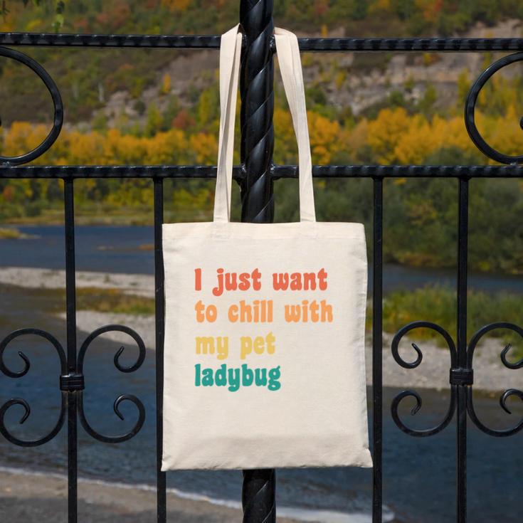 Introvert Pet Ladybug Mom Canvas Tote Bag Introvert Pet Ladybug Mom Canvas Tote Bag