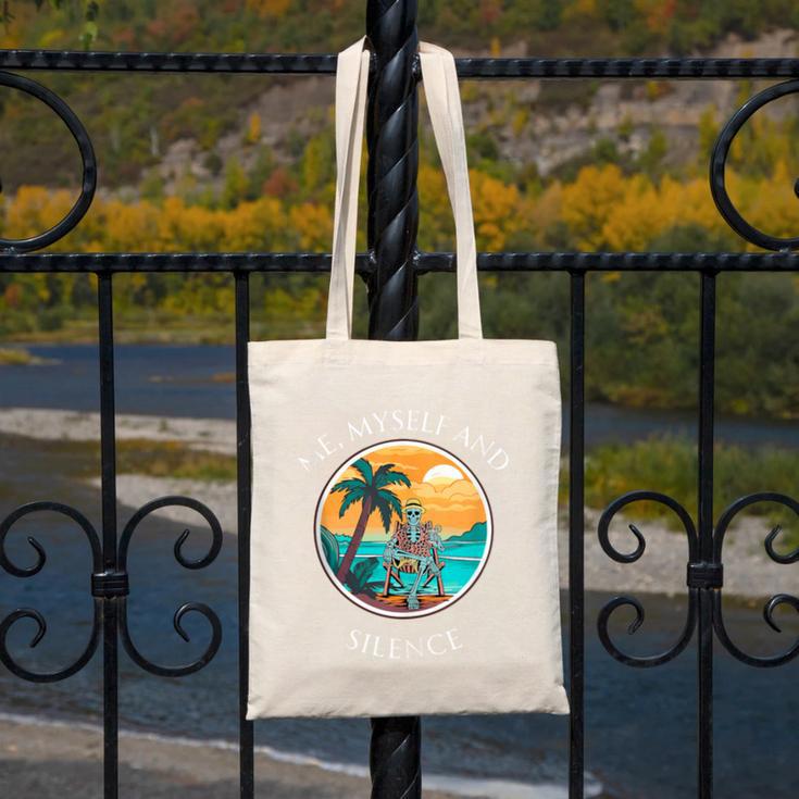 Introvert Relaxation Me Myself And Silence Summer Vacation Canvas Tote Bag