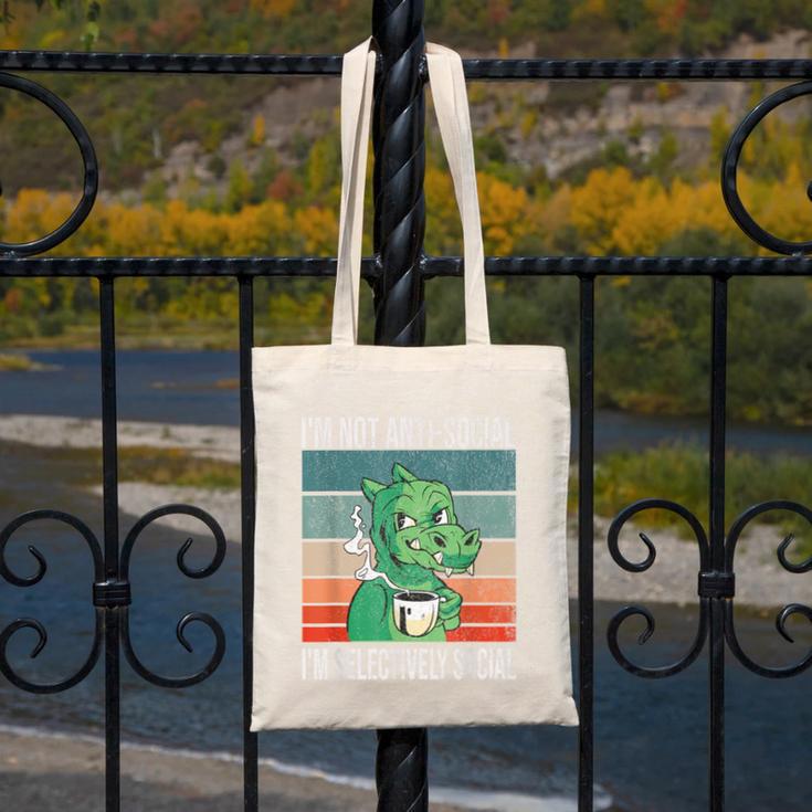 Introvert Selectively Social Anti-Social Shy Canvas Tote Bag