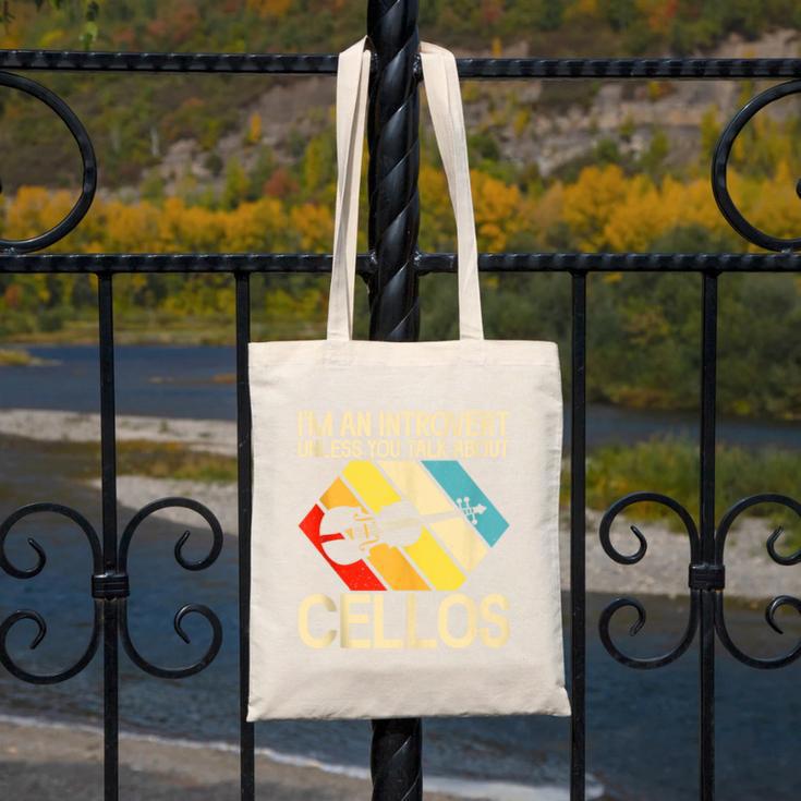 Im An Introvert Unless You Talk About Cellos Canvas Tote Bag Im An Introvert Unless You Talk About Cellos Canvas Tote Bag