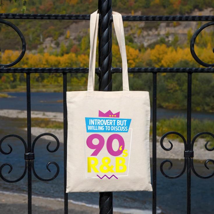Introvert But Willing To Discuss 90s R&B 1990s Kid Canvas Tote Bag