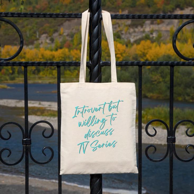 Introvert But Willing To Discuss TV Series Canvas Tote Bag Introvert But Willing To Discuss TV Series Canvas Tote Bag