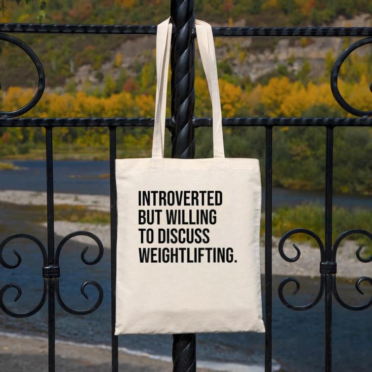 Introverted Weightlifter Gym Weightlifting Introvert Canvas Tote Bag Introverted Weightlifter Gym Weightlifting Introvert Canvas Tote Bag