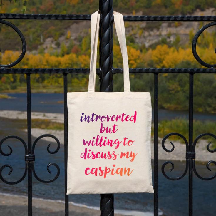 Introverted Willing To Discuss Caspian Introvert Canvas Tote Bag Introverted Willing To Discuss Caspian Introvert Canvas Tote Bag