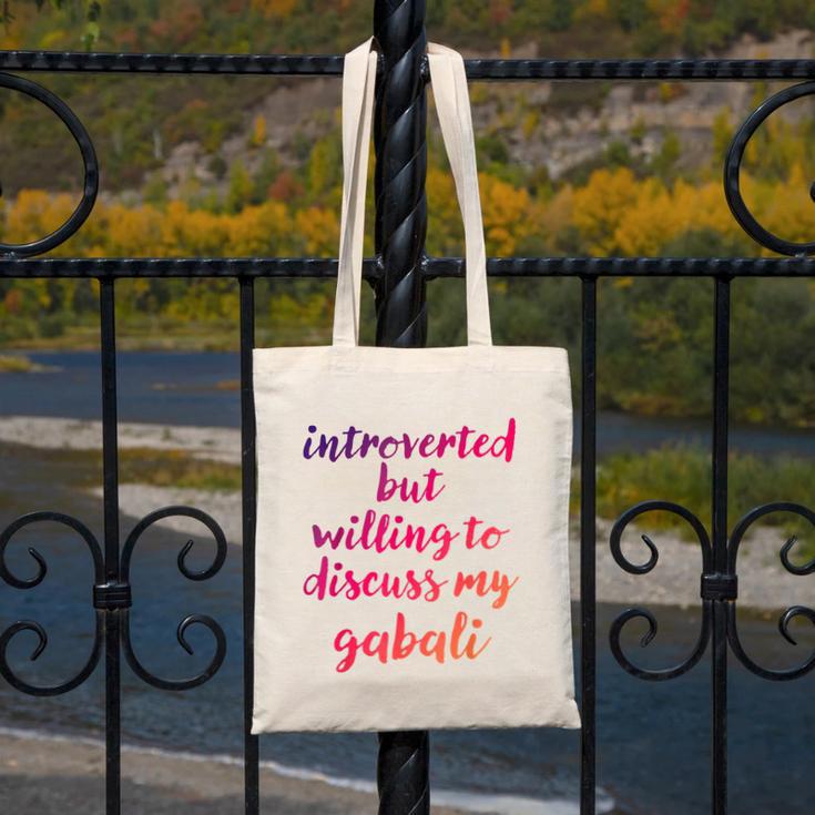 Introverted Willing To Discuss Gabali Introvert Canvas Tote Bag Introverted Willing To Discuss Gabali Introvert Canvas Tote Bag