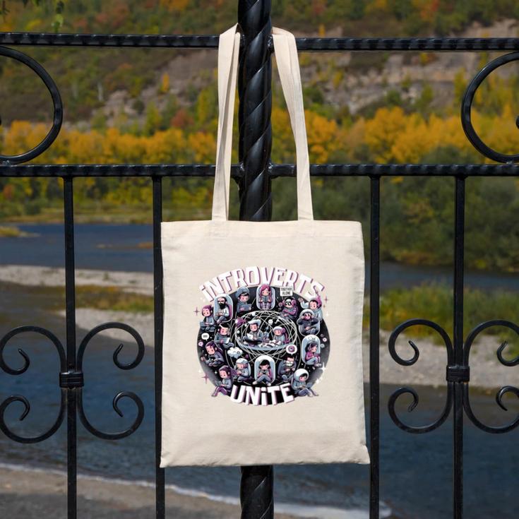 Introverts Unite Quirky Solitude Canvas Tote Bag Introverts Unite Quirky Solitude Canvas Tote Bag