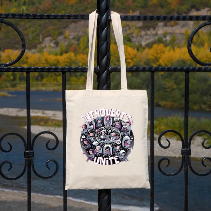 Introverts Unite Quirky Solitude Canvas Tote Bag Introverts Unite Quirky Solitude Canvas Tote Bag