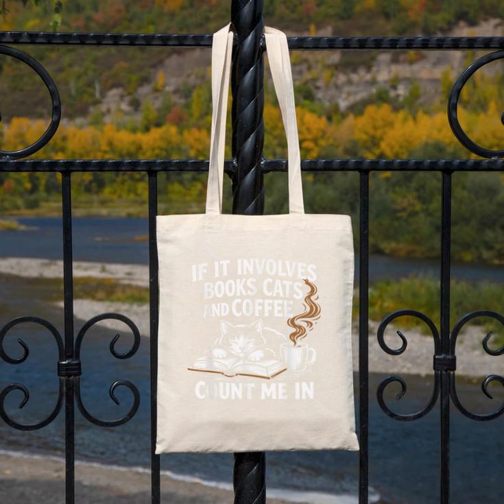 If It Involves Cats Books Coffee Introvert Pet Lover Canvas Tote Bag If It Involves Cats Books Coffee Introvert Pet Lover Canvas Tote Bag