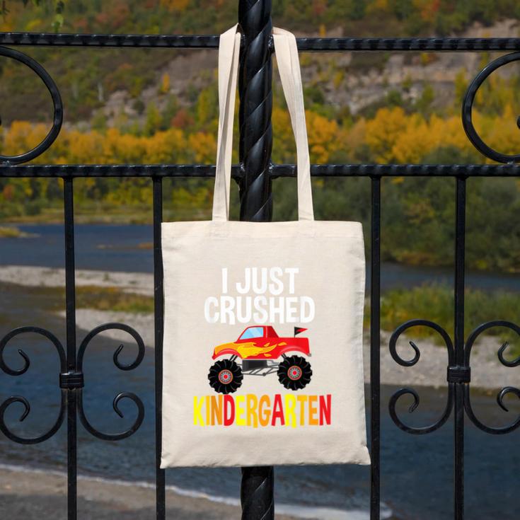 I Just Crushed Kindergarten Monster Graduation Shirt Canvas Tote Bag