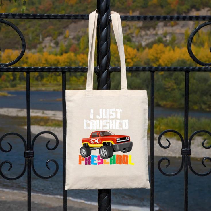 I Just Crushed Preschool Monster Truck Graduation Canvas Tote Bag