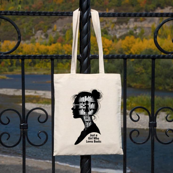 Just A Girl Who Loves Books Girls Books Lovers Canvas Tote Bag