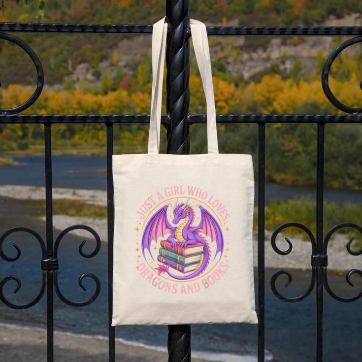 Just A Girl Who Loves Dragons And Books Fantasy Dragon Canvas Tote Bag Just A Girl Who Loves Dragons And Books Fantasy Dragon Canvas Tote Bag