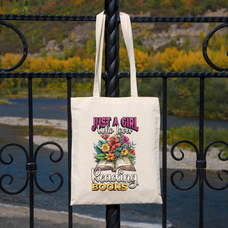 Just A Girl Who Loves Reading Books Canvas Tote Bag Just A Girl Who Loves Reading Books Canvas Tote Bag