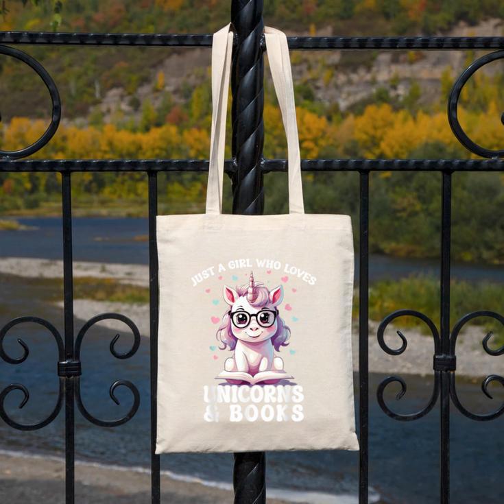 Just a Girl Who Loves Unicorns & Books Bookish Unicorn Love Canvas Tote Bag Just a Girl Who Loves Unicorns & Books Bookish Unicorn Love Canvas Tote Bag