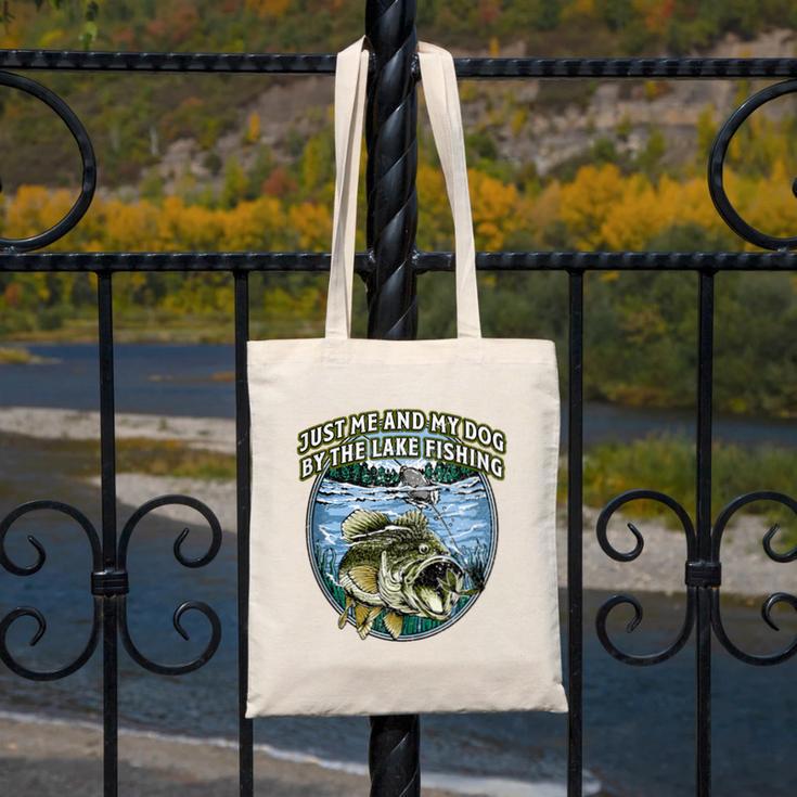Just Let Me And My Dog By Lake Fishing Introvert Lifestyle Canvas Tote Bag Just Let Me And My Dog By Lake Fishing Introvert Lifestyle Canvas Tote Bag