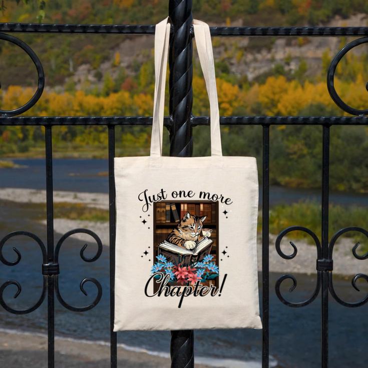 Just One More Chapter Cat Reading Books Coffee Lovers Premium Tri-Blend Canvas Tote Bag
