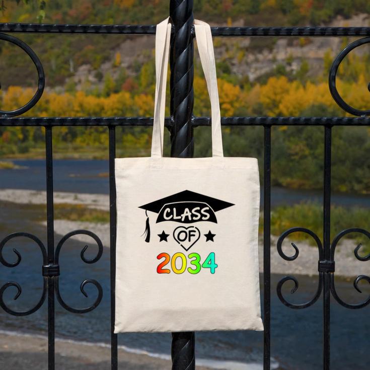 K -12th Grade Hand Prints Space Graduation Class Of 2034 Canvas Tote Bag
