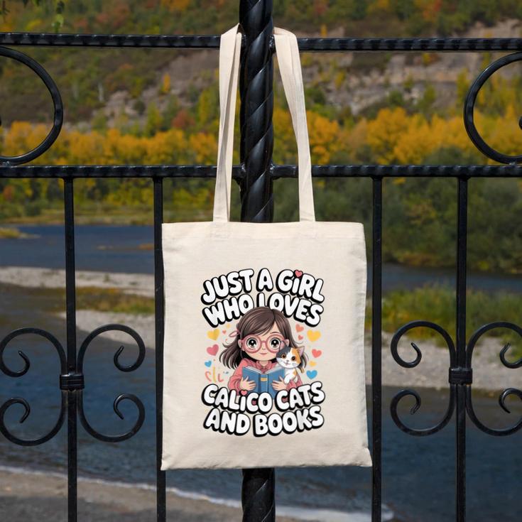 Kawaii Cat And Books Just A Girl Who Loves Both Canvas Tote Bag Kawaii Cat And Books Just A Girl Who Loves Both Canvas Tote Bag