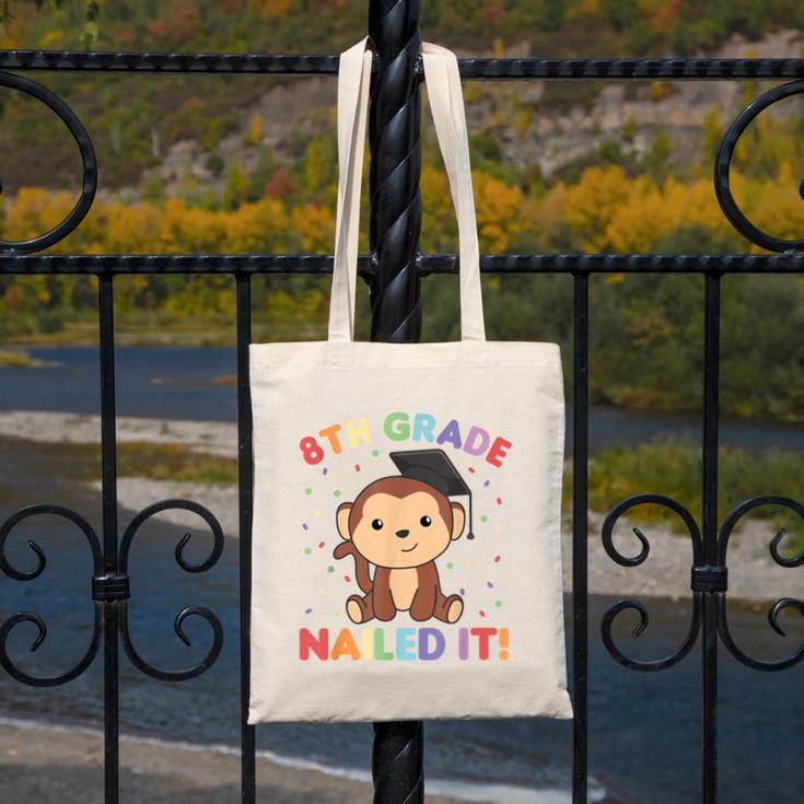Kids 8th Grade Nailed It Monkey Graduation Canvas Tote Bag