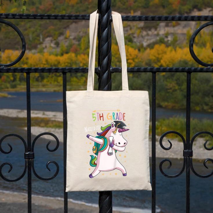 Kids Dabbing Unicorn Graduation 5th Grade Class Of 2019 Canvas Tote Bag