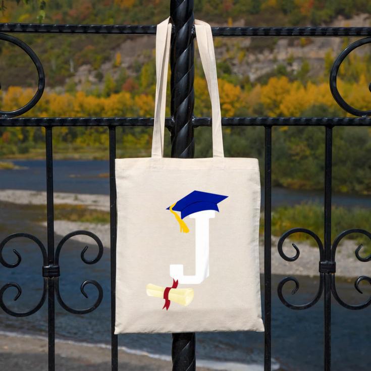 Kids Initial J Letter For Boys Preschool Graduation Kindergarten Canvas Tote Bag
