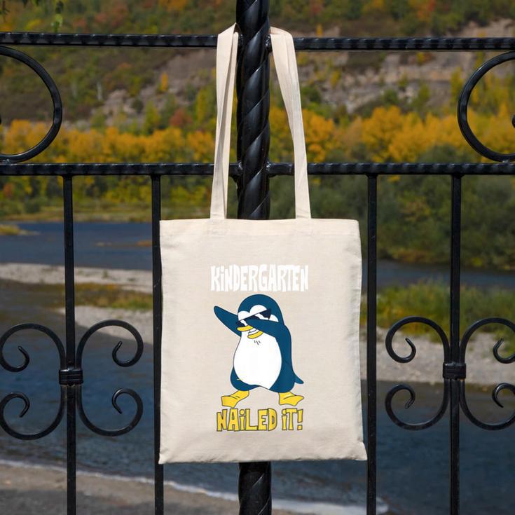 Kids Kindergarten Dabbing Penguin Nailed It Graduation Class 2021 Canvas Tote Bag