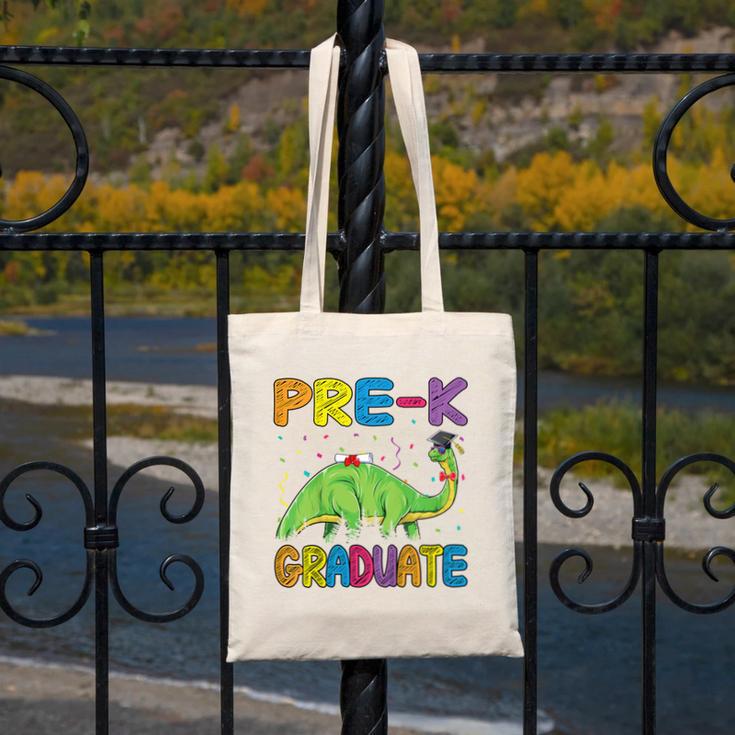 Kids Pre-K Graduate Brontosaurus Dino Pre Kindergarten Graduation Canvas Tote Bag