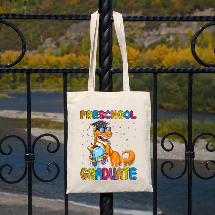 Kids Preschool Graduate Dinosaur Trex Preschool Graduation Canvas Tote Bag
