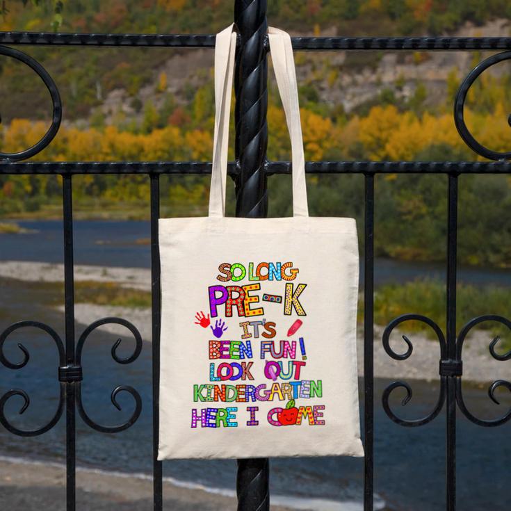 Kids So Long Kindergarten Here I Come Pre-K Graduation Graduate Canvas Tote Bag