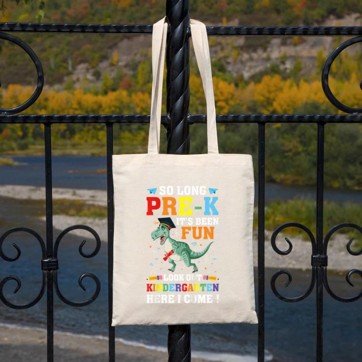 Kids So Long Pre-K Preschool Graduation Kindergarten Here I Come Canvas Tote Bag
