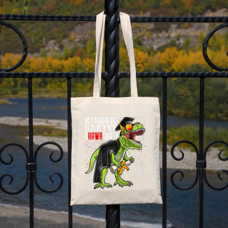 Kindergarten Grawrduate Dinosaur Graduation Cap Shirt Canvas Tote Bag