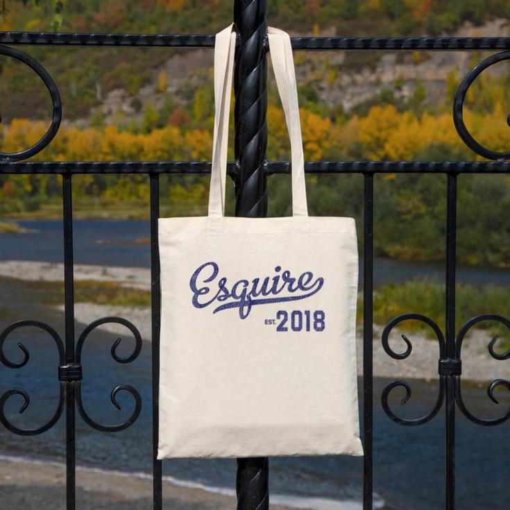 Lawyers Graduation Esquire Est 2018 Graduate Shirt Canvas Tote Bag
