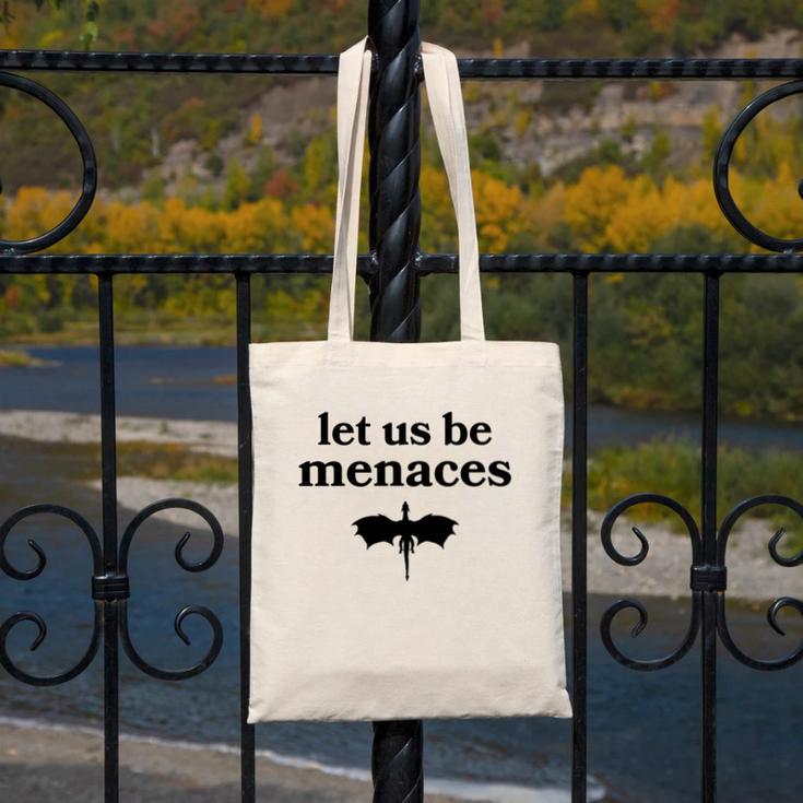 Let Us Be Menaces Dragon Book Lover Canvas Tote Bag