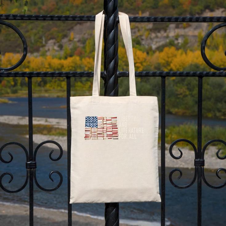 Liberty And Literature For All Reading USA Book Lover Canvas Tote Bag