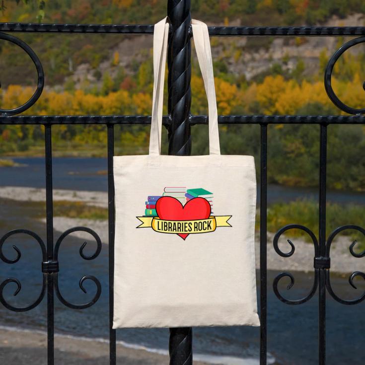 Librarian Library Assistant Libraries Rock Book Lover Canvas Tote Bag