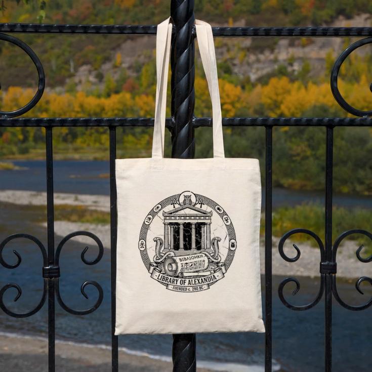 Library Of Alexandria Ancient Book Lover Librarian Books Canvas Tote Bag