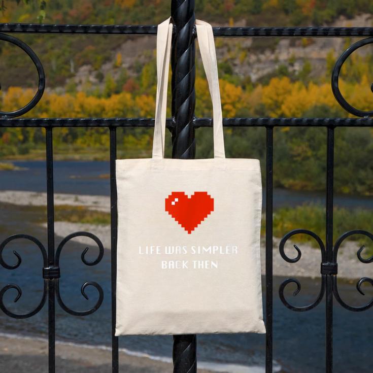 Life Was Simpler Back Then Nostalgia Retro Game Canvas Tote Bag