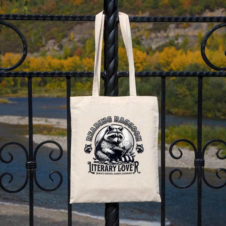 Literary Lover Reading Raccoon Books Premium Canvas Tote Bag Literary Lover Reading Raccoon Books Premium Canvas Tote Bag